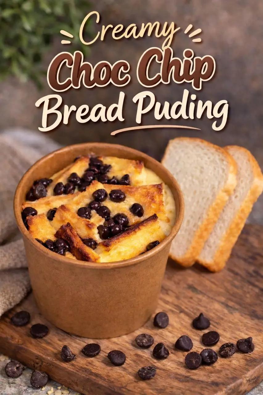 Creamy Choc Chip Bread Puding